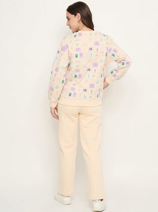 mSECRET Geometric Print Off White Nightsuit