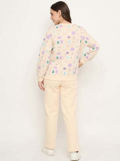 mSECRET Geometric Print Off White Nightsuit