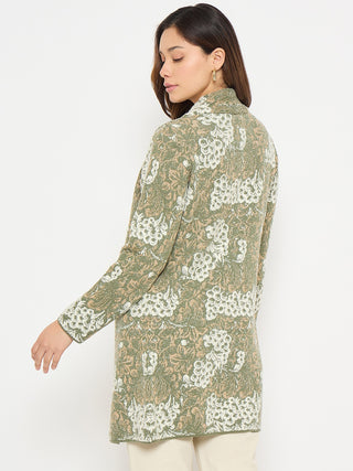 Madame Printed Green Shrug