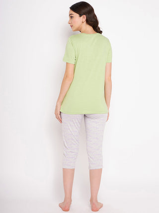 mSECRET Lime Typography Nightsuit