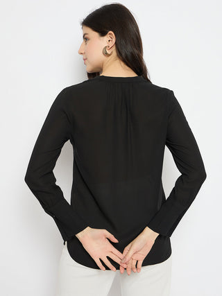 Madame Solid Black Shirt