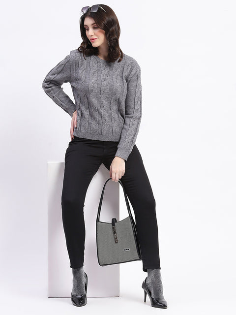 Madame Grey Cable Knit Sweater