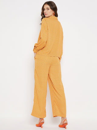 Madame Printed Orange Co-Ord Set