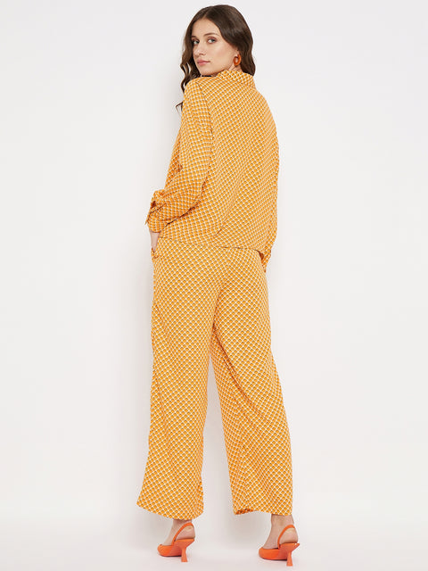 Madame Printed Orange Co-Ord Set