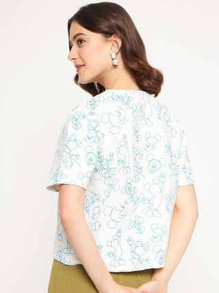 Madame White Disney Print Top