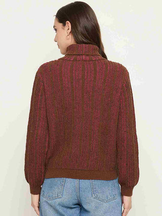 Madame Brown Self Striped Sweater