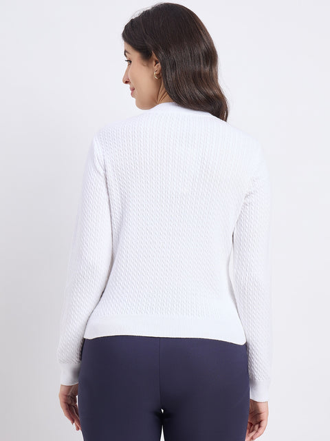 Madame White Cotton Knit Top