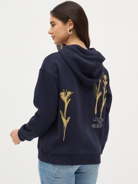 Madame Blue Floral Cotton Sweatshirt