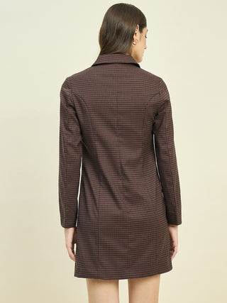Madame Brown Double Breasted Long Coat