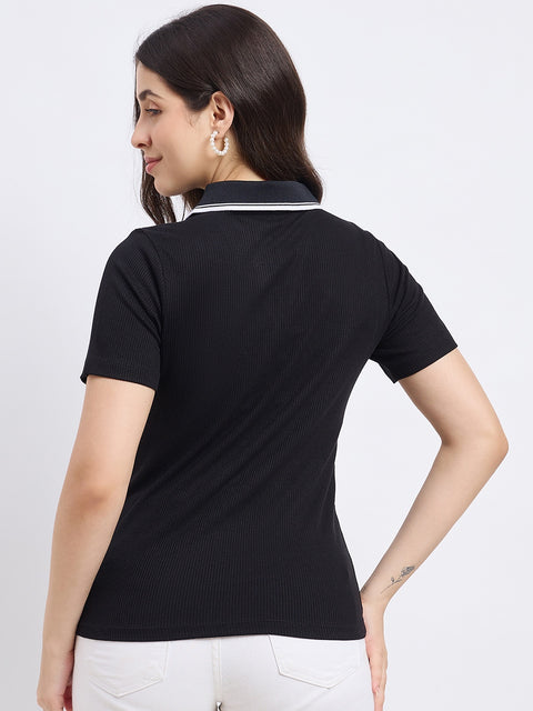 Madame Black Rayon Blend T-shirt