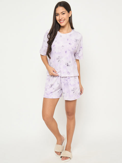 mSECRET Tie and Dye Top and Bottom Lavender Nightsuit