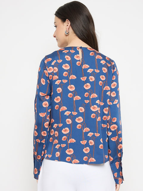 Madame Printed Rayon Gather Top