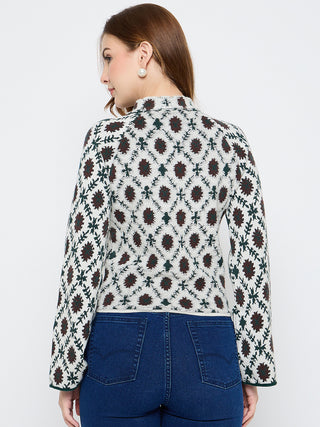 Madame Geometric Print Multicolor Sweater