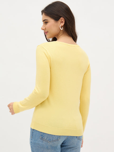 Madame Yellow Basic Pullover Sweater