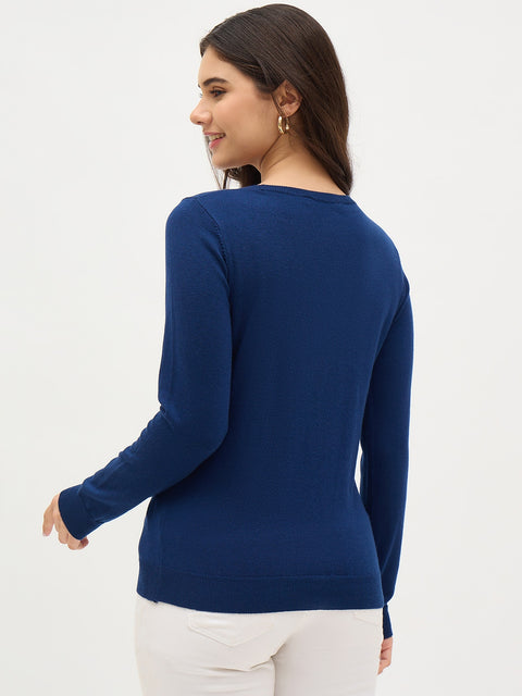 Madame Navy Basic Pullover Sweater