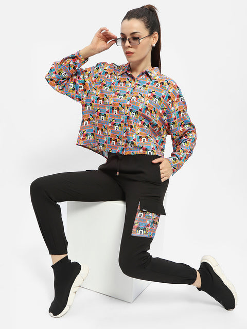 Madame Disney Printed Orange Shirt