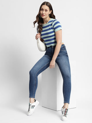 Madame Mid Rise Blue Skinny Fit Jeans