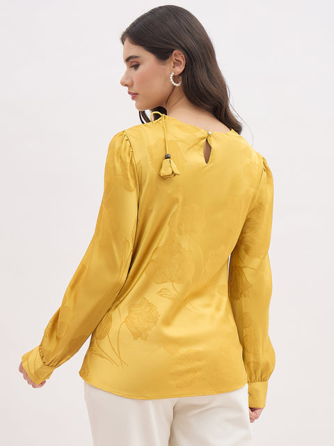 Madame Self Designed Cowl Neck Satin Top