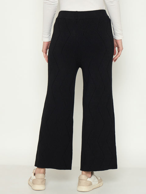 Madame Black Straight Fit Wool Bottoms