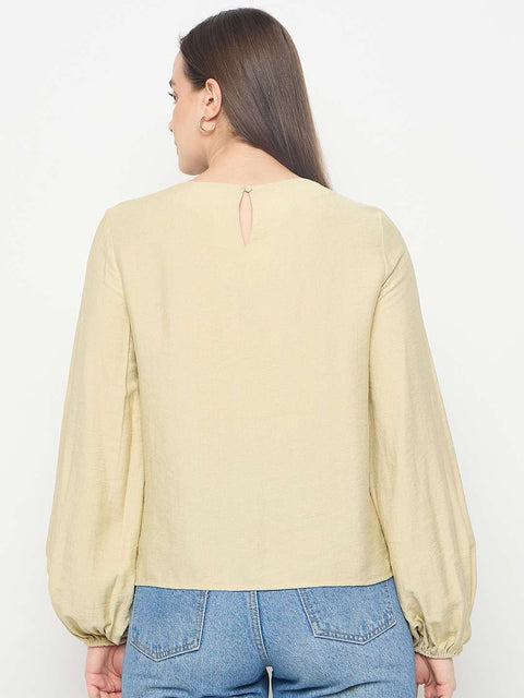 Madame Lace Floral Overlay Lemon Green Top
