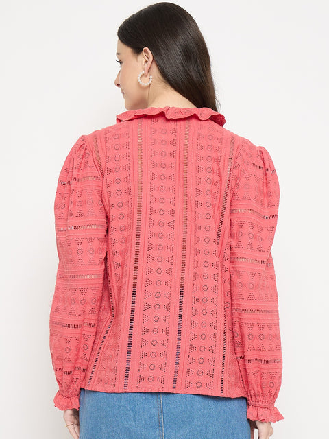 Madame Coral Cotton Lace Fabric Top