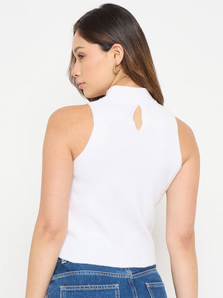 Madame mock Neck Tank Knit crop Top