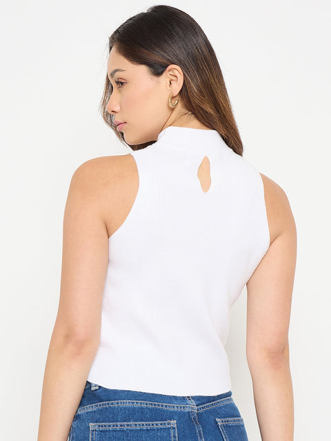 Madame mock Neck Tank Knit crop Top