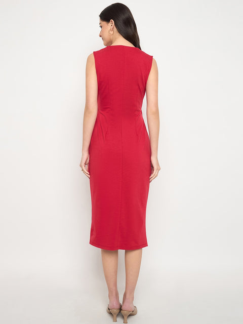 Madame Red Waistcoat Bodycon Dress for Women