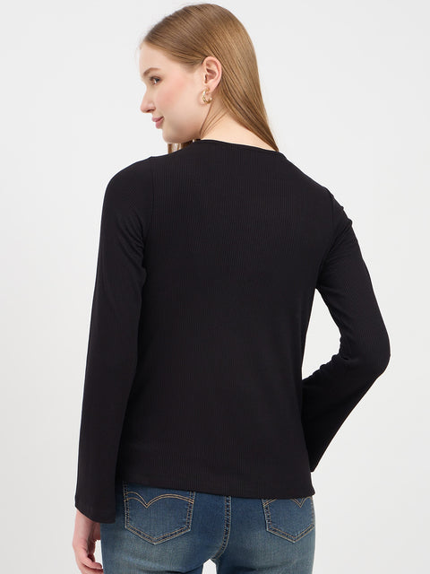 Madame Textured Black Top