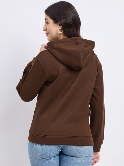 Madame Solid Brown Sweatshirt
