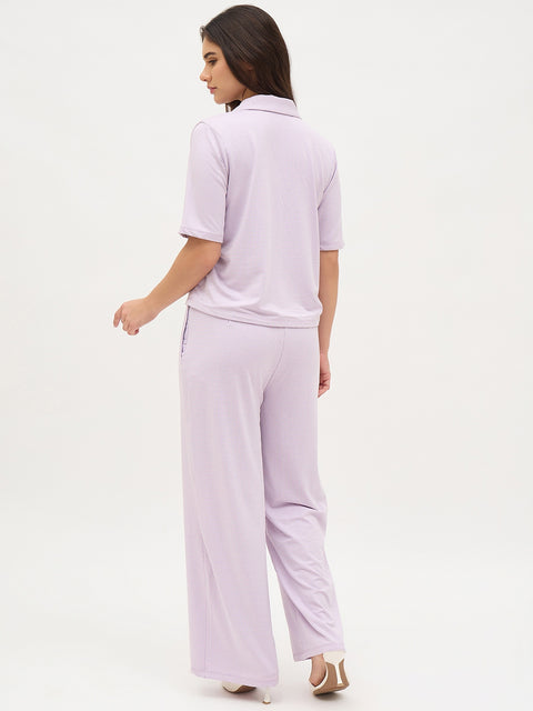 Madame Lilac Rayon Blend Co-ord Set