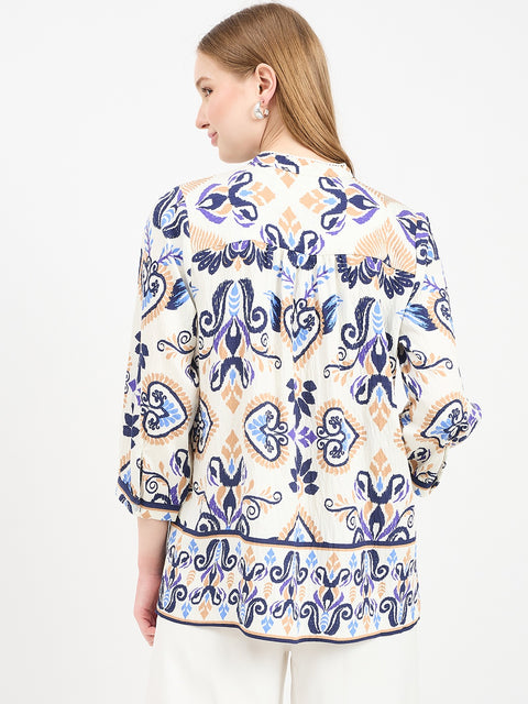 Madame Printed Off White Tunic