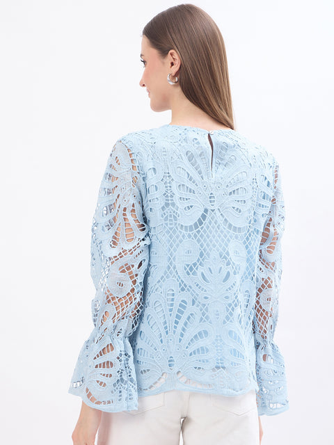 Madame Lace Powder Blue Top