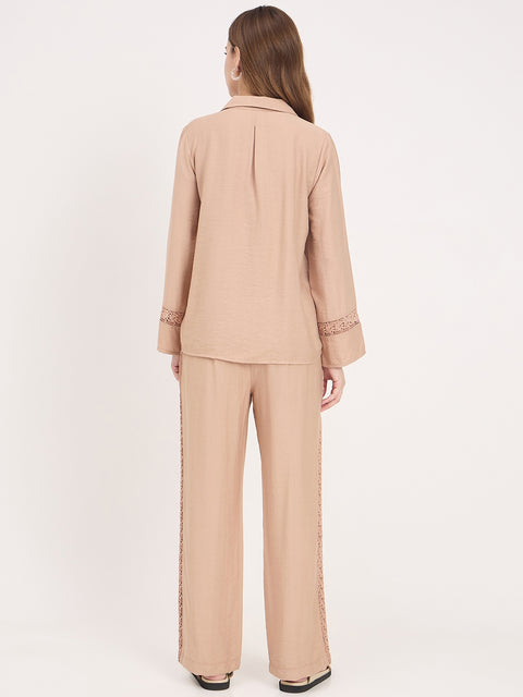 Madame Clay Rayon Collared Full Sleeve Co-ord Set