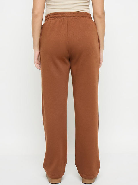 Madame Brown Cotton Blend Track Bottoms