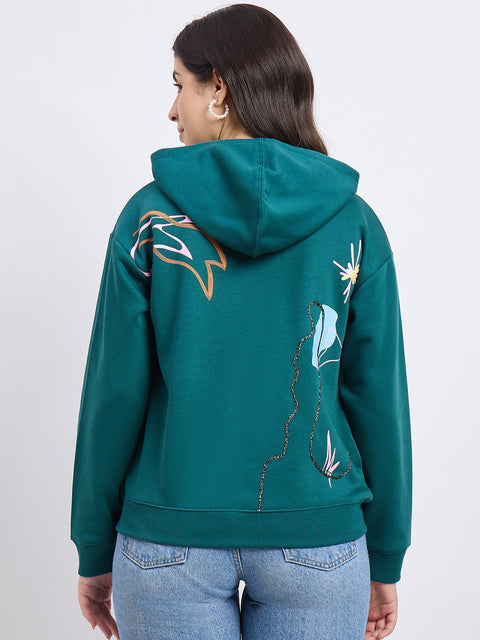 Madame Graphic Print Teal Sweatshirt