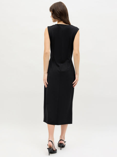Madame Black Rayon Blend Bodycon Dress