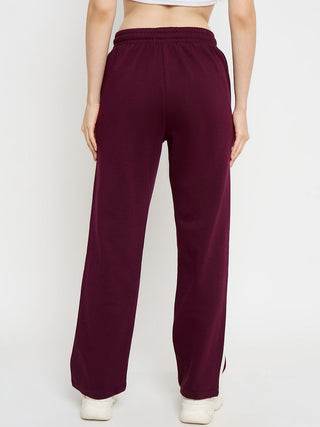Madame Side Striped Purple Straight Track Bottoms