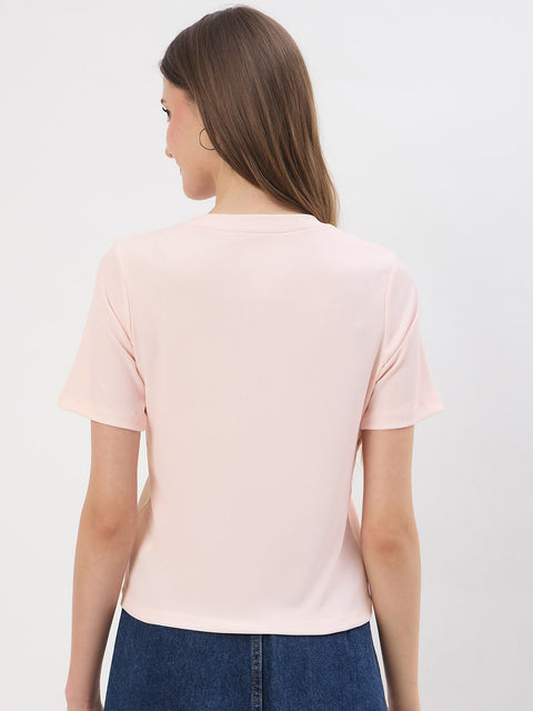 Madame Printed Peach T-Shirt