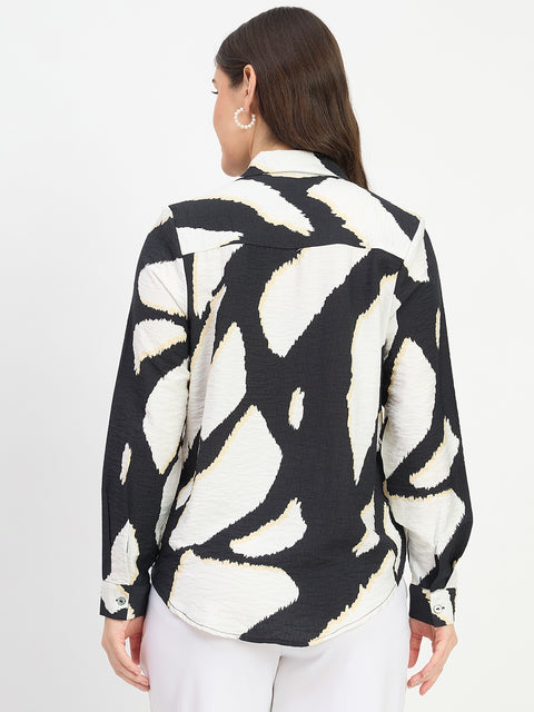Madame Floral Black Rayon Blend Shirt