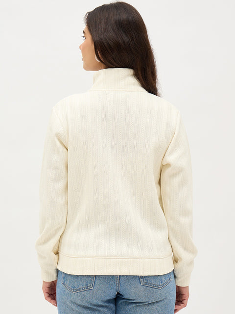 Madame Off White Mock Neck Sweatshirt