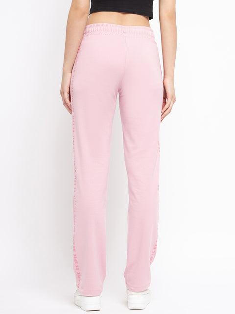 Msecret Solid Dusty Pink Track Bottom With Pockets
