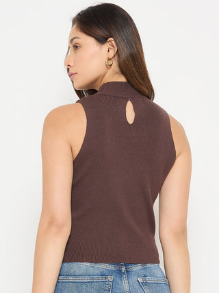 Madame Mock Neck Tank Crop Top