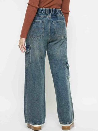 Madame Mid Blue Cargo Jeans
