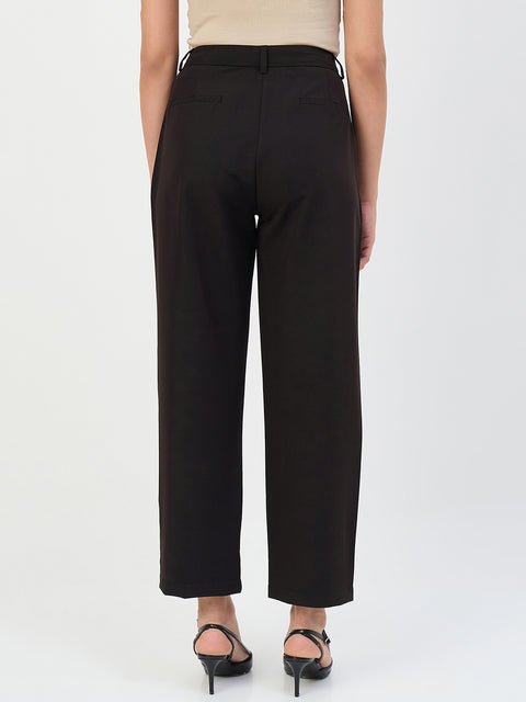 Madame Black Pleated Formal Trousers