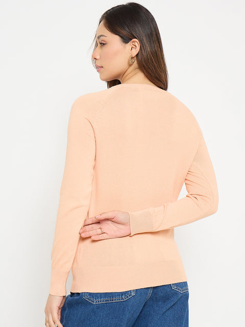 Madame Rosewood  Solid V Neck Sweater