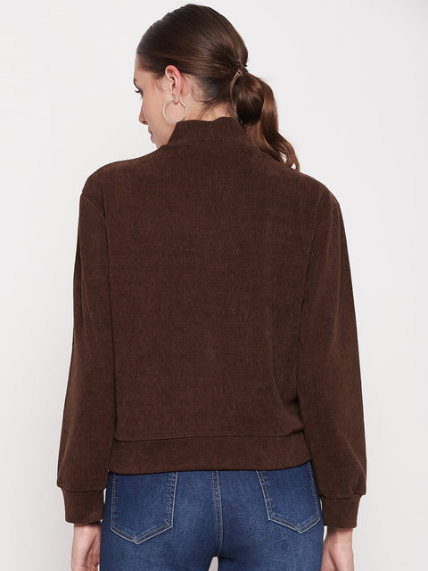 Madame Brown Keyhole Neck Sweater