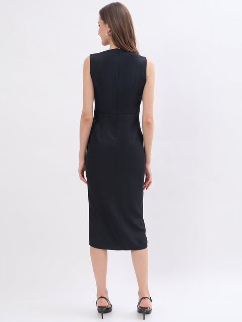 Madame Floral Print Black Bodycon Dress