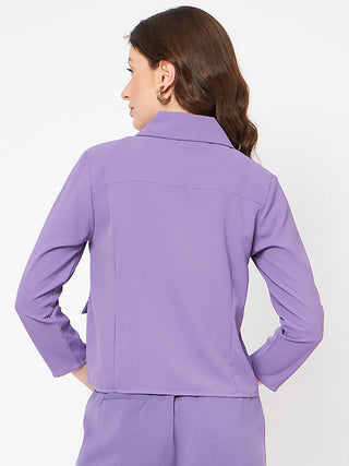 Madame Flat Collar Solid Lilac Blazer