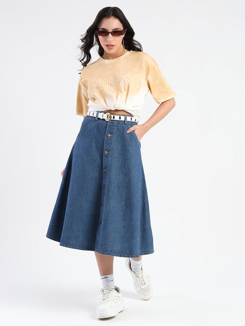 Madame Ombre Loose Fit Peach Oversize Cotton T-shirt